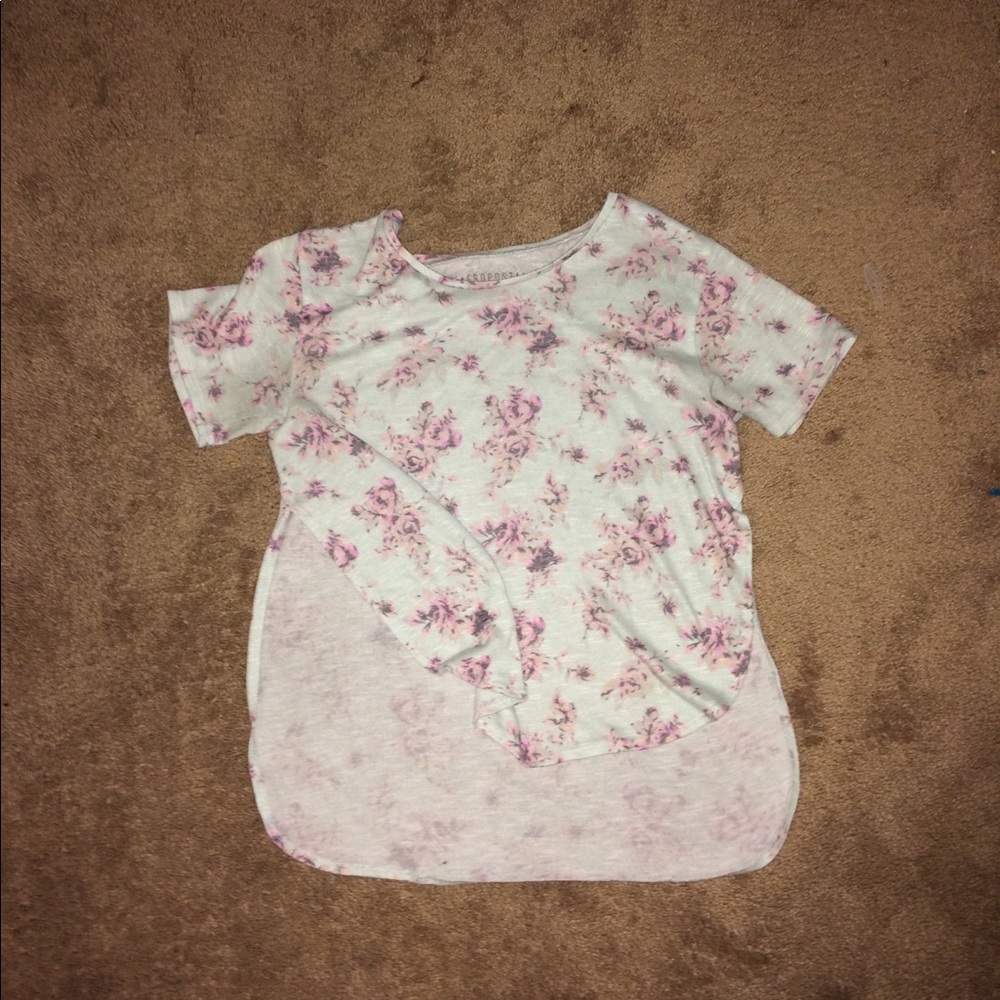 aeropostale floral shirt with slits on the side